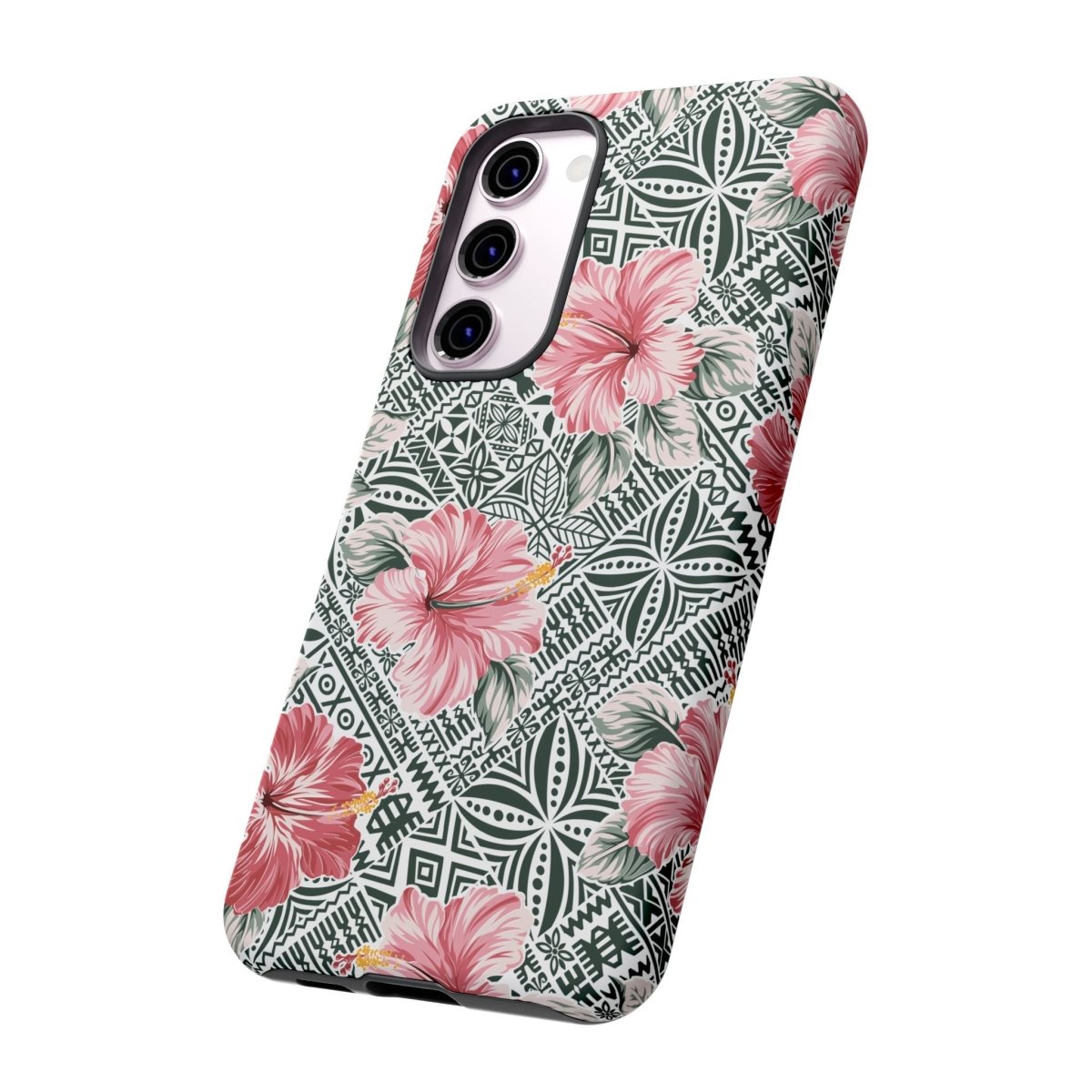 Printify iPhone tough phone case featuring Solosolo Blooms design, offers durable protection for iPhone models.