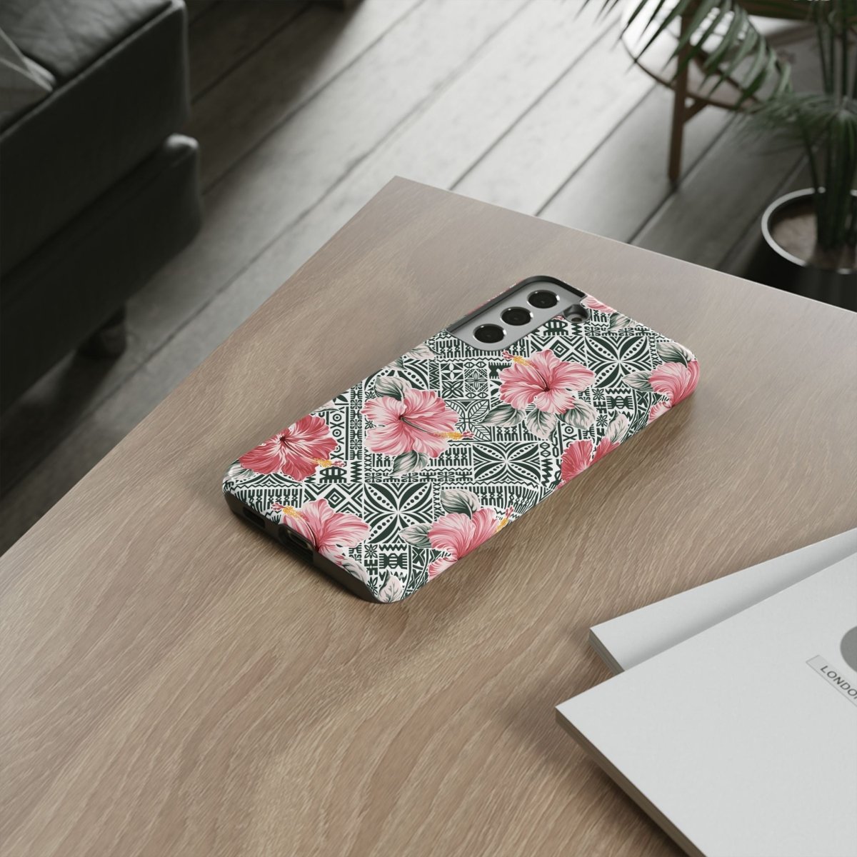 Durable iPhone tough phone case by Printify featuring vibrant Solosolo Blooms design for AU, NZ, and US models.