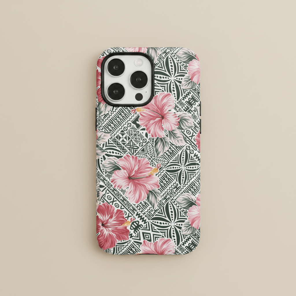 Printify iPhone tough phone case featuring Solosolo Blooms design with vibrant floral pattern on a durable protective cover.