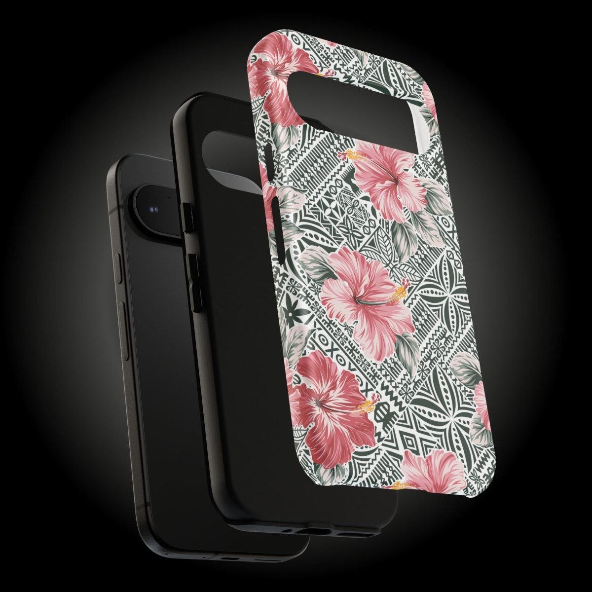 Printify iPhone tough phone case with Solosolo Blooms design, protective cover featuring vibrant floral artwork on durable material.