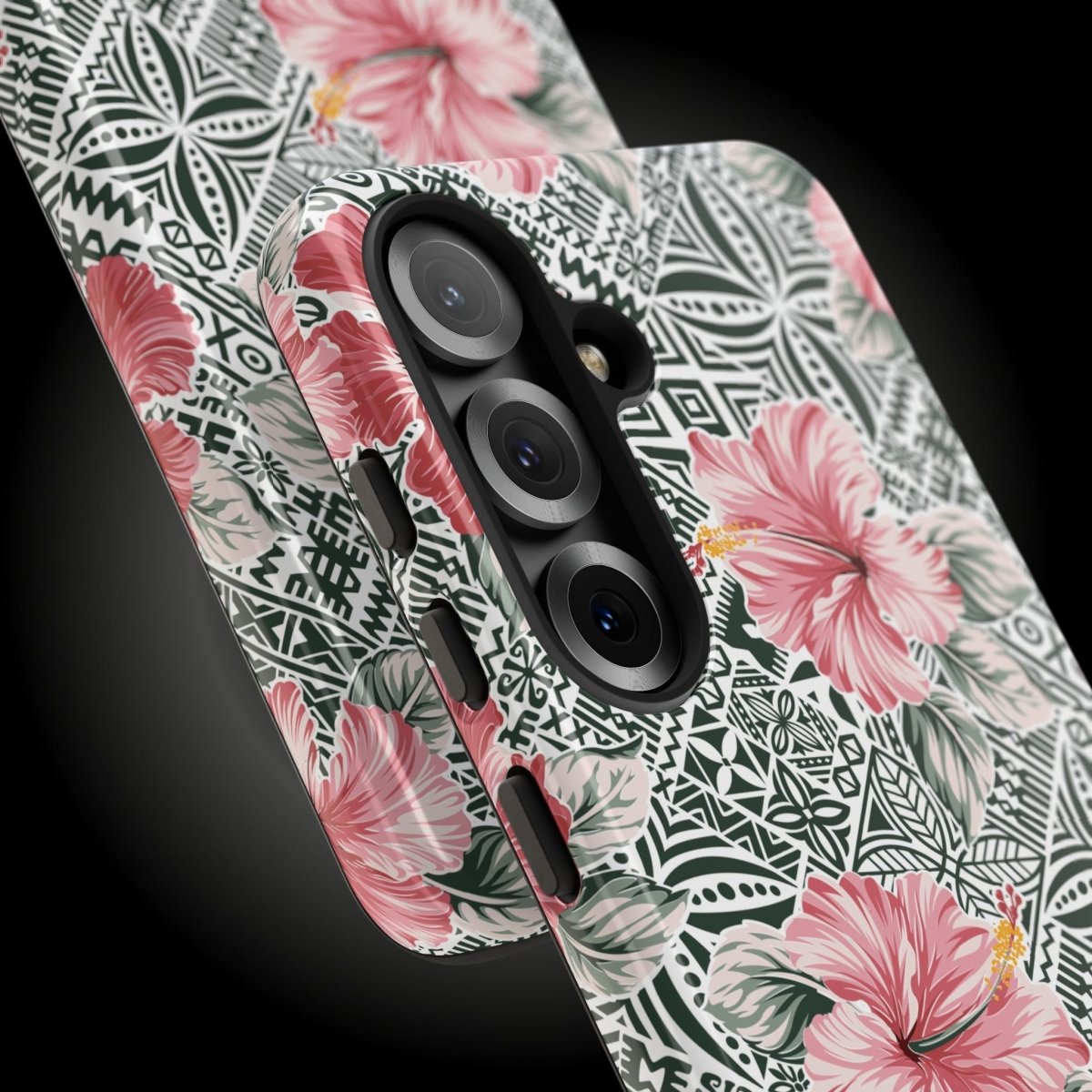 Durable iPhone tough phone case by Printify featuring colorful Solosolo Blooms design for AU, NZ, and US models.