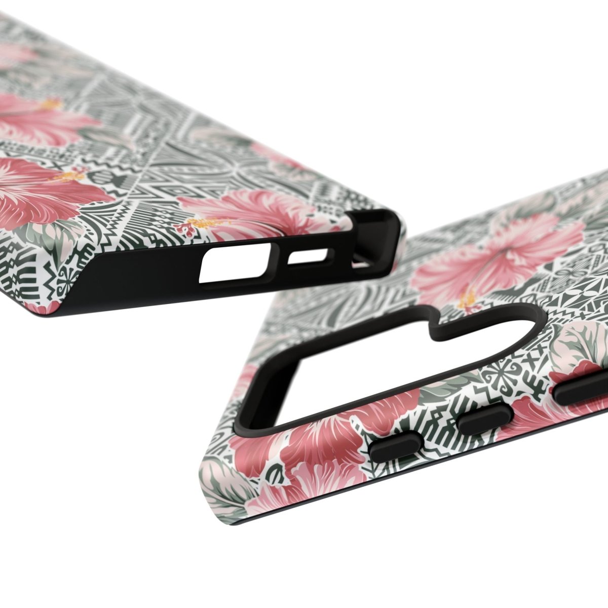 Printify iPhone tough phone case with Solosolo Blooms design, featuring vibrant floral artwork on a protective case.