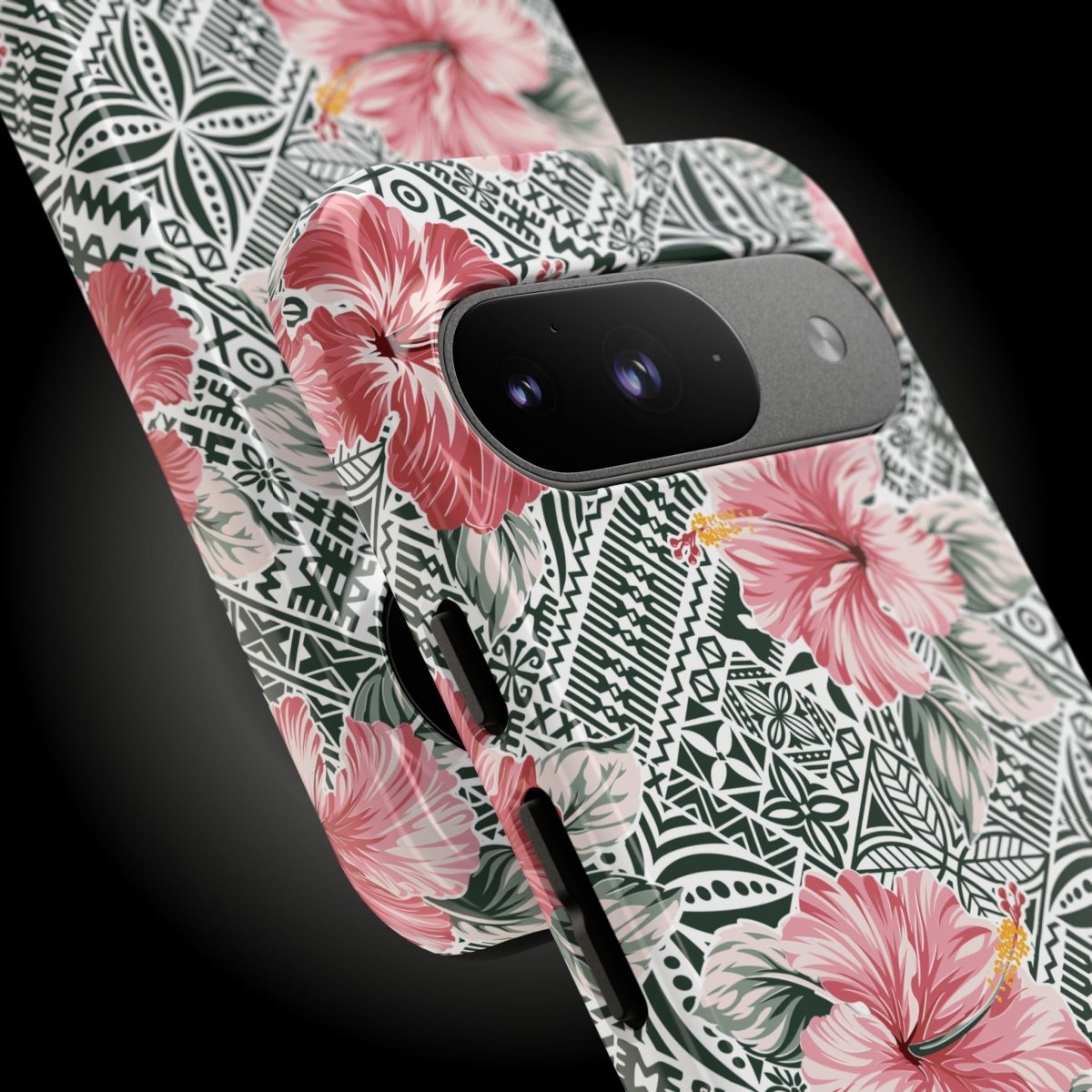 Printify iPhone Tough Phone Case with Solosolo Blooms design, featuring vibrant floral artwork for durable protection.