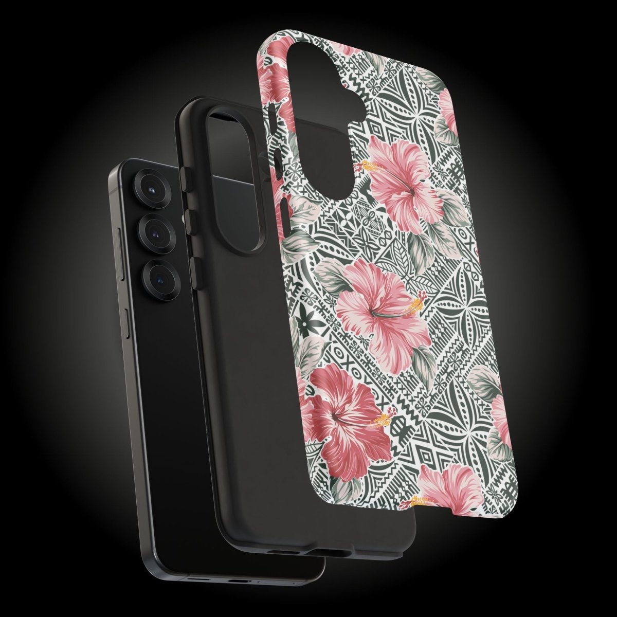 Printify iPhone tough phone case with Solosolo Blooms design, featuring vibrant floral artwork on durable protective cover.