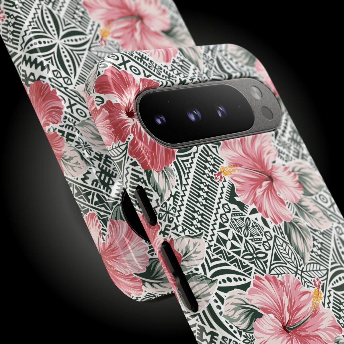 Durable iPhone tough phone case with Solosolo Blooms design by Printify, featuring vibrant floral artwork for iPhone models.