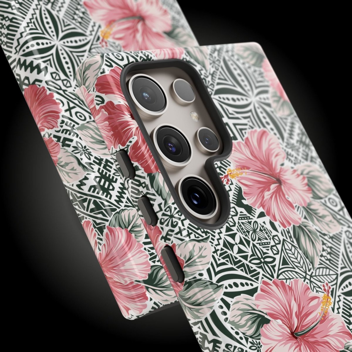 Durable iPhone tough phone case with Solosolo Blooms design by Printify, featuring vibrant floral artwork for iPhone models.