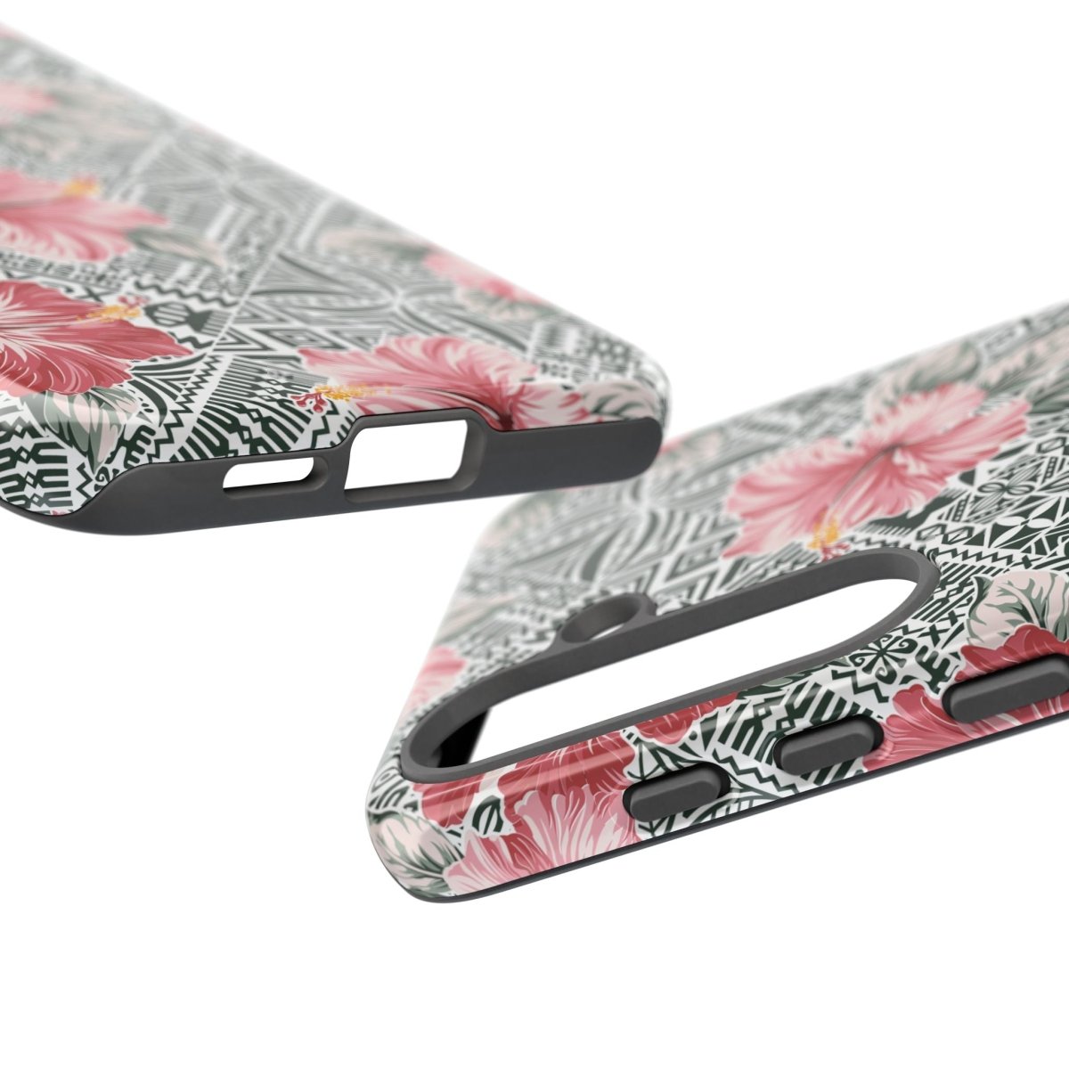 Printify iPhone tough phone case featuring Solosolo Blooms design with vibrant floral pattern for iPhone models.