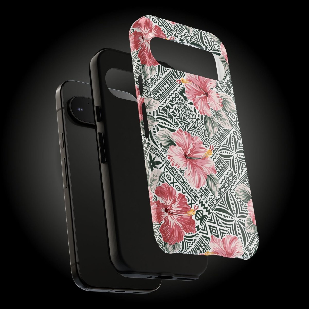 Printify iPhone tough phone case with Solosolo Blooms design, featuring vibrant floral artwork for iPhone models.