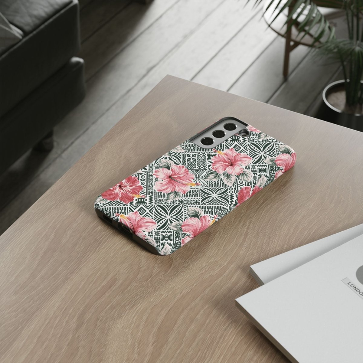 Durable iPhone tough phone case with Solosolo Blooms design by Printify, featuring vibrant floral artwork for iPhone models.