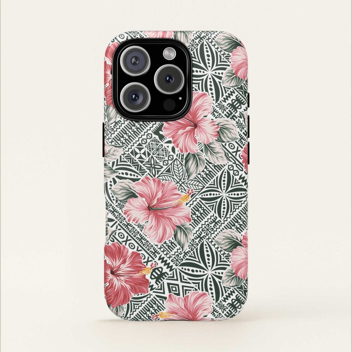 Printify iPhone tough phone case featuring Solosolo Blooms design in vibrant colors, providing durable protection for iPhone models.