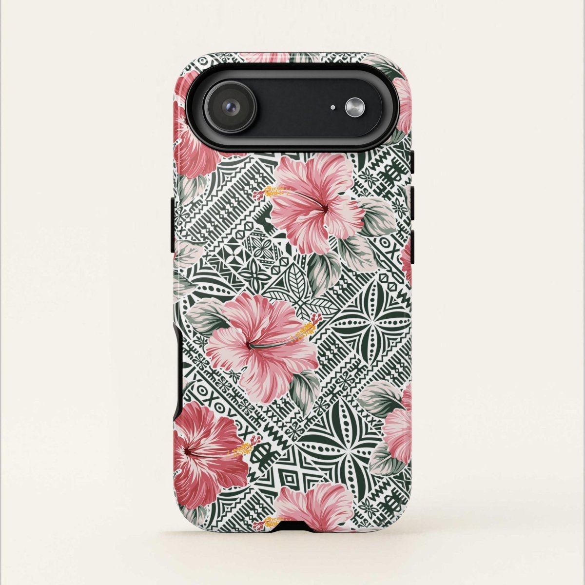 Printify iPhone tough phone case featuring Solosolo Blooms design, provides durable protection for iPhone models.
