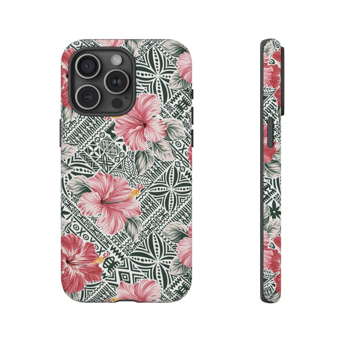 Printify iPhone tough phone case with Solosolo Blooms design, featuring vibrant floral artwork on durable protective cover.