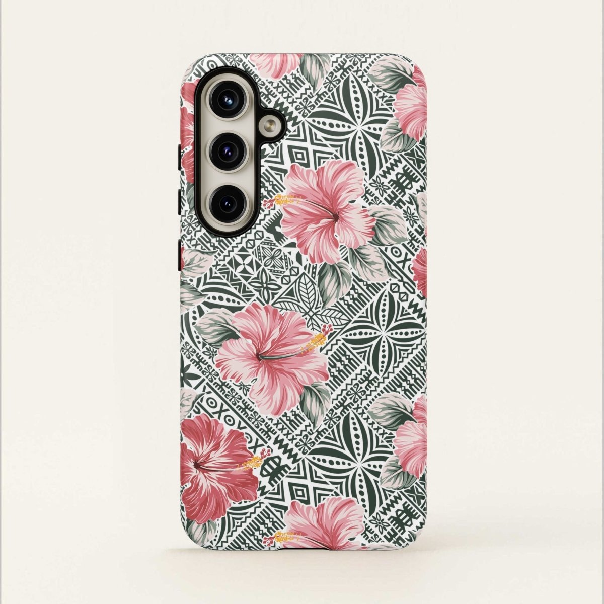 iPhone tough phone case with Solosolo Blooms design by Printify, featuring vibrant floral pattern on a durable protective cover.