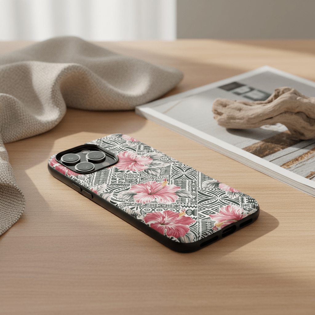 Durable iPhone tough phone case with Solosolo Blooms, featuring vibrant floral artwork for iPhone models.