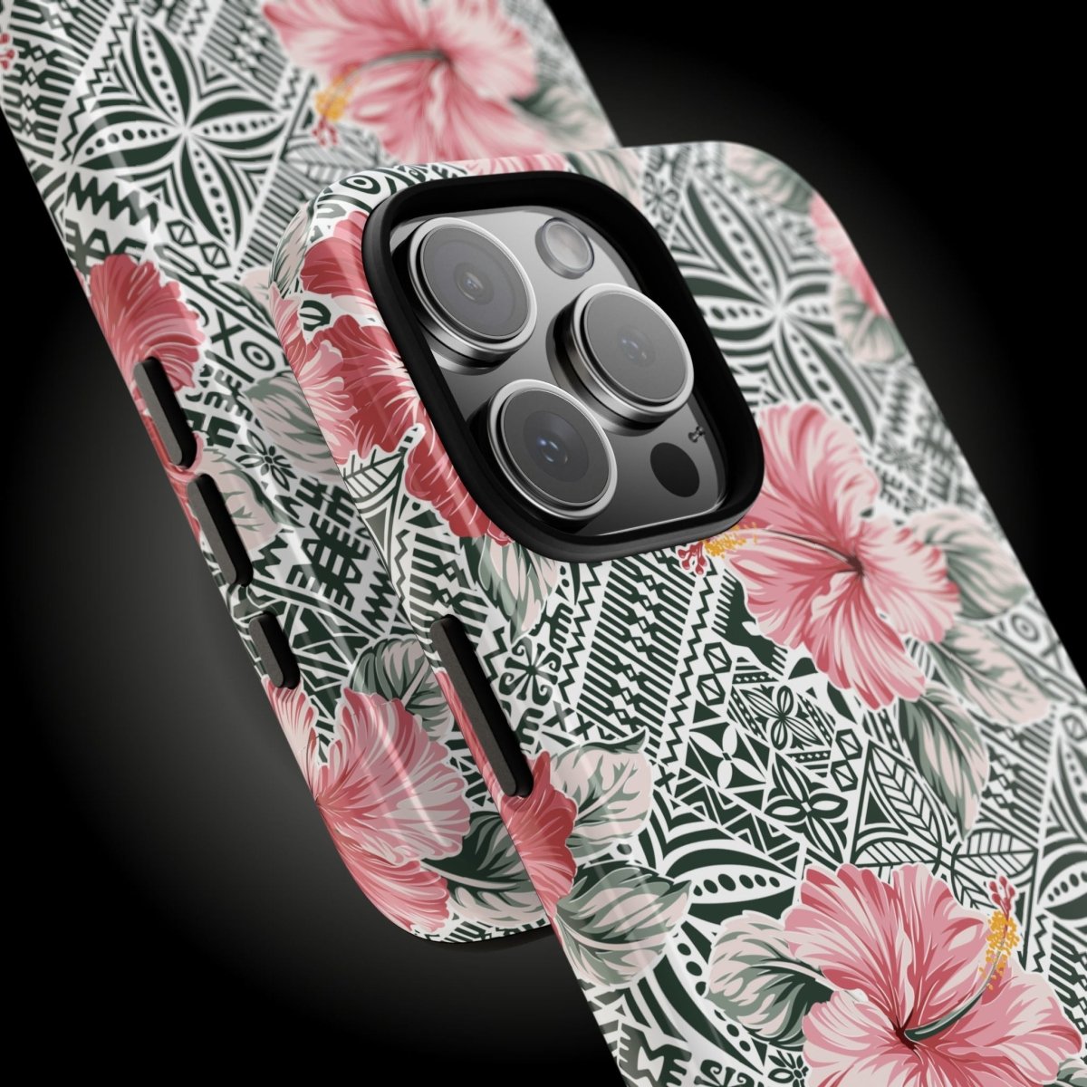 Durable iPhone tough phone case with Solosolo Blooms, featuring vibrant floral artwork on a protective cover.