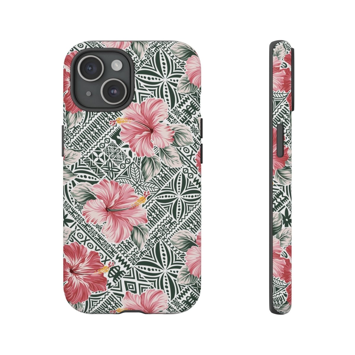 iPhone tough phone case featuring Solosolo Blooms design for AU, NZ, and US with vibrant floral artwork.