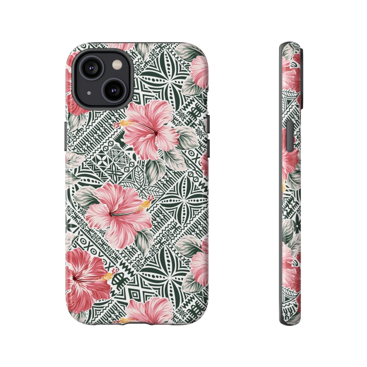 Durable iPhone tough case with Solosolo Blooms, featuring vibrant floral artwork on a protective phone cover.