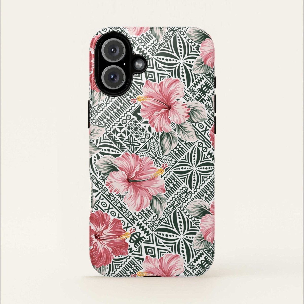 Printify iPhone tough phone case with Solosolo Blooms design, featuring vibrant floral artwork for iPhone models.