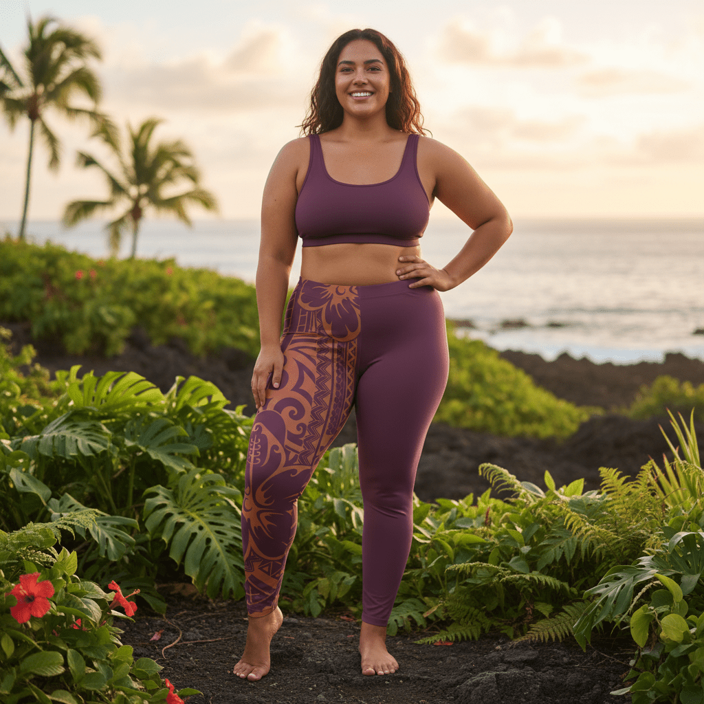 FYBY IslandFlex mid-rise leggings in Bloom Brandied Melon, featuring a stretchy, comfortable fit and vibrant color design.