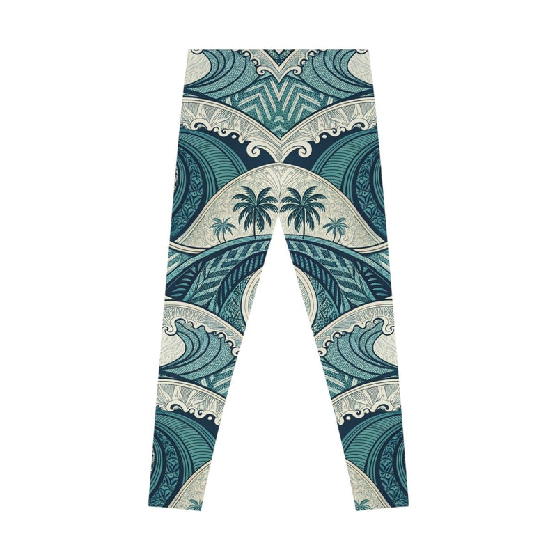 IslandFlex Mid - Rise Leggings - Blue Waves - AU/NZ/USA - The Koko Samoa