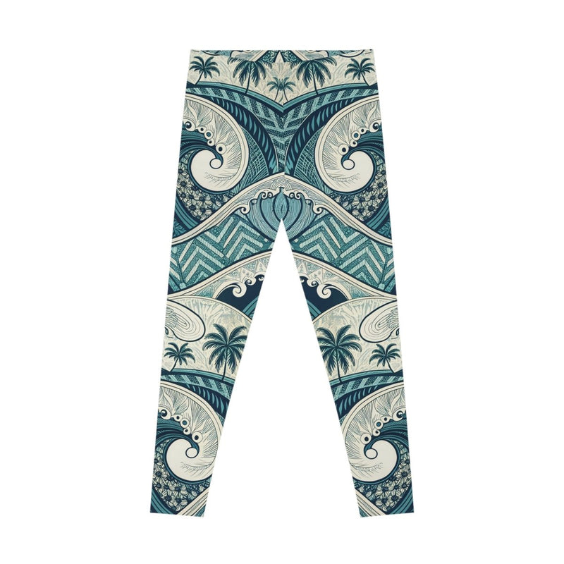 IslandFlex Mid - Rise Leggings - Blue Waves - AU/NZ/USA - The Koko Samoa