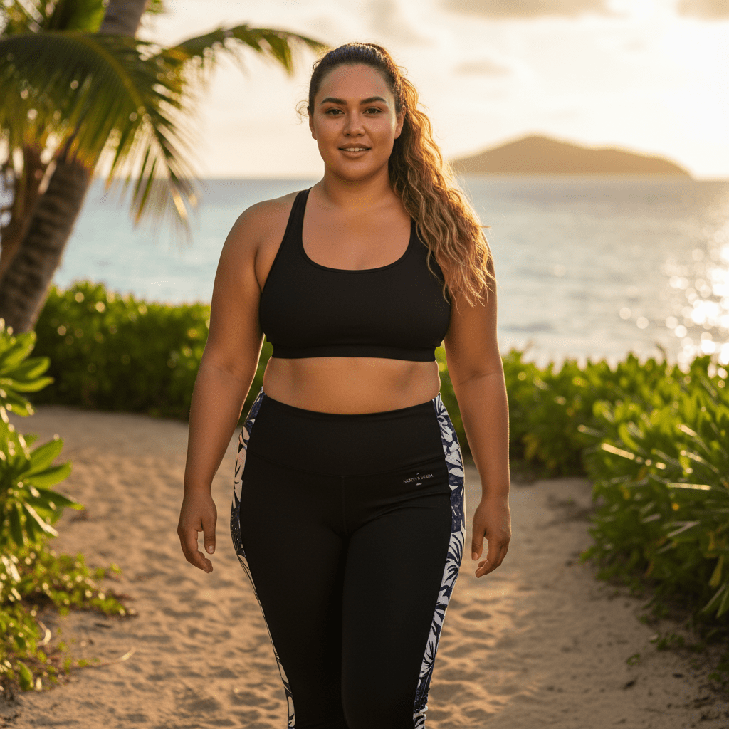 IslandFlex Mid - Rise Leggings - Falefa Breeze - AU/NZ/USA - The Koko Samoa