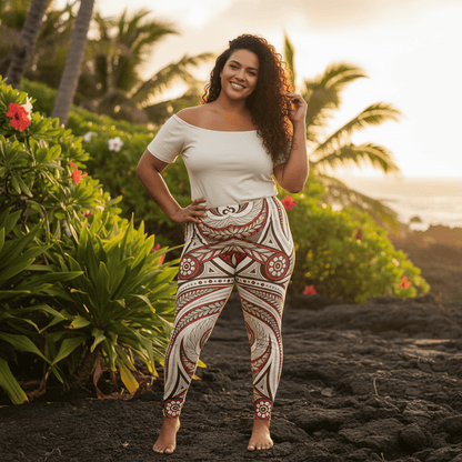 IslandFlex Mid - Rise Leggings - Firecrest - AU/NZ/USA - The Koko Samoa