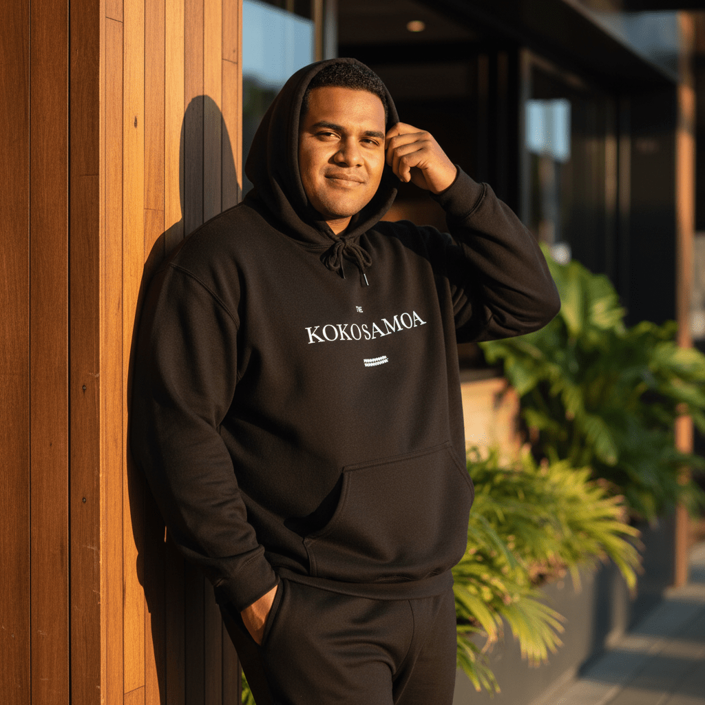 Monster Digital IslandHeavy™ hoodie in plus sizes 2XL-5XL, featuring classic USA and Samoa island design.