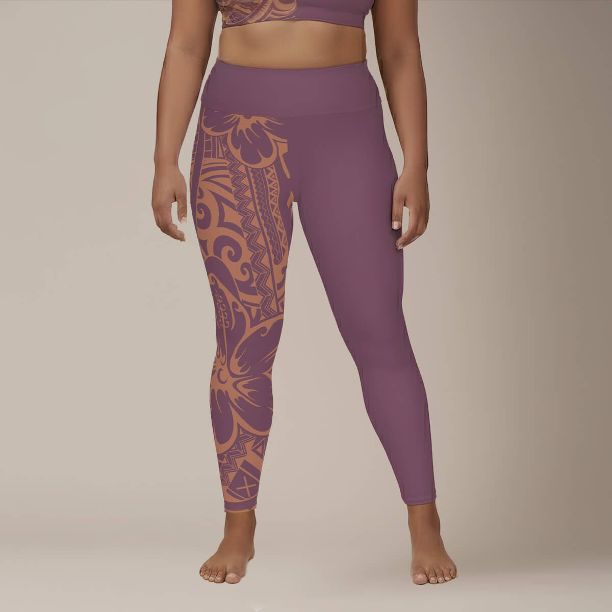 IslandPlus - 2XL to 6XL Leggings - Brandied Melon - AU/NZ/USA - The Koko Samoa