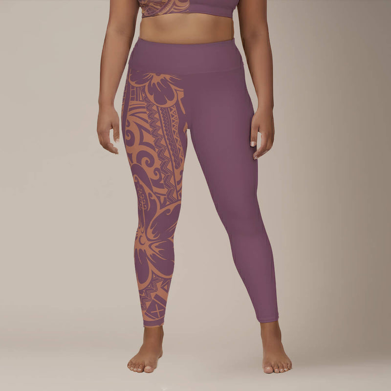 IslandPlus - 2XL to 6XL Leggings - Brandied Melon - AU/NZ/USA - The Koko Samoa