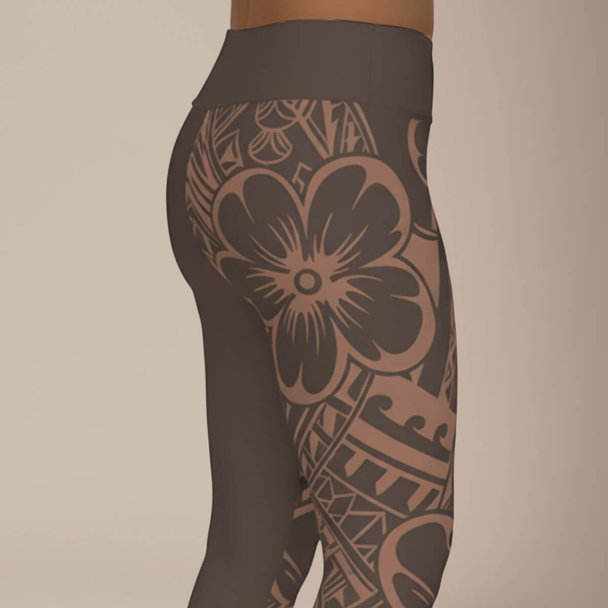 IslandPlus - 2XL to 6XL Leggings - Mocha Mousse - AU/NZ/USA - The Koko Samoa