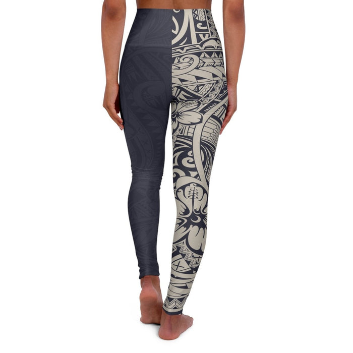 IslandRise High Waisted Leggings - Blue Bloom - USA - The Koko Samoa