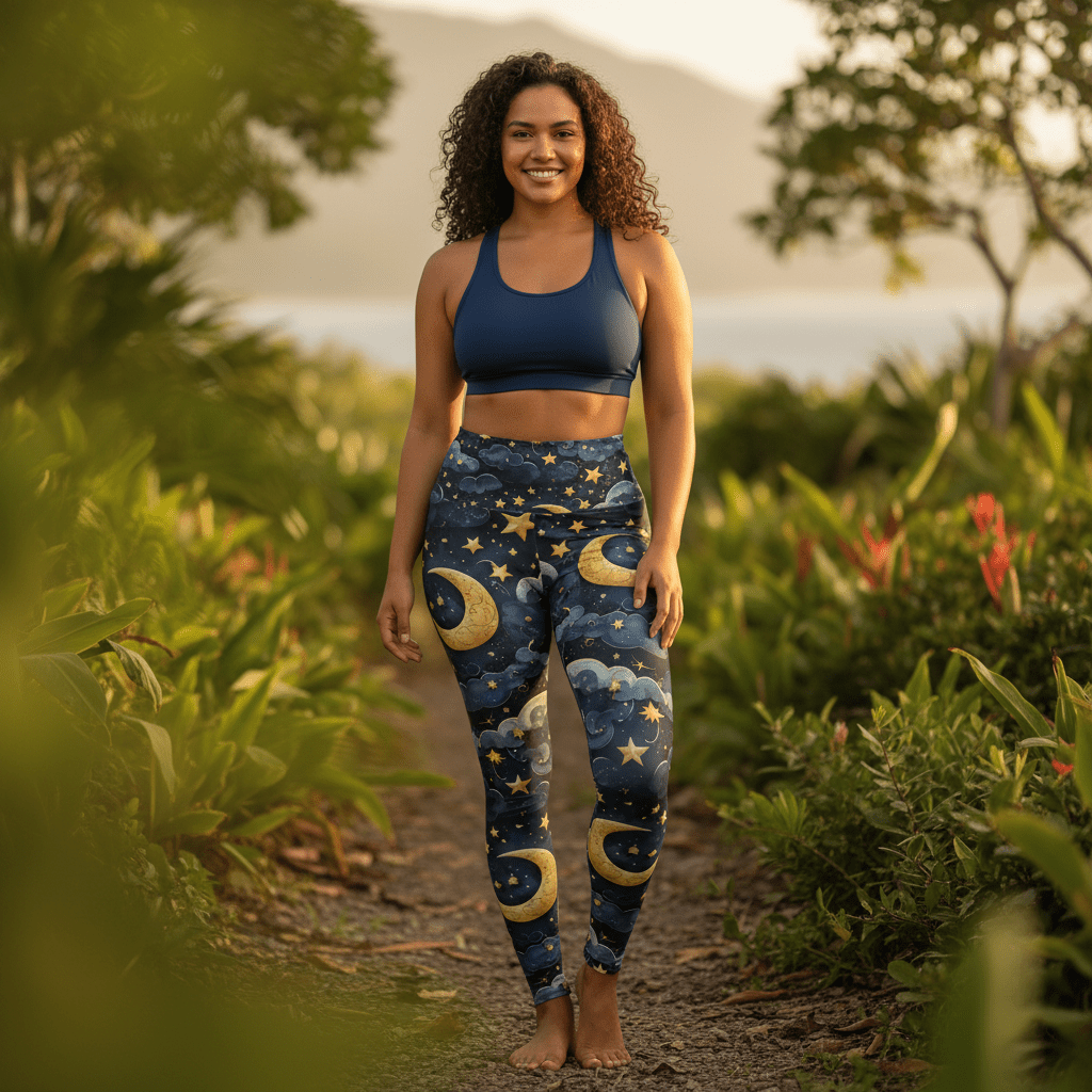 IslandRise High - Waisted Leggings - Celestial - USA - The Koko Samoa