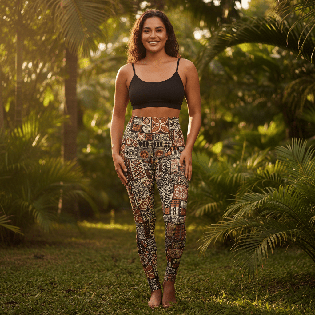 IslandRise High - Waisted Leggings - Elei - USA - The Koko Samoa