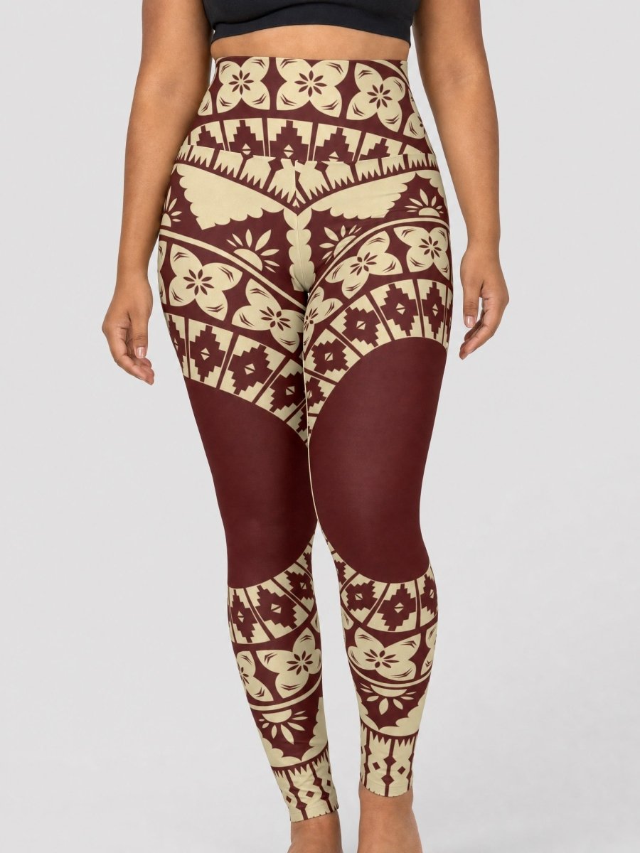 IslandRise High-Waisted Leggings - Fiji Red - USA - The Koko Samoa