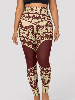 IslandRise High-Waisted Leggings - Fiji Red - USA - The Koko Samoa