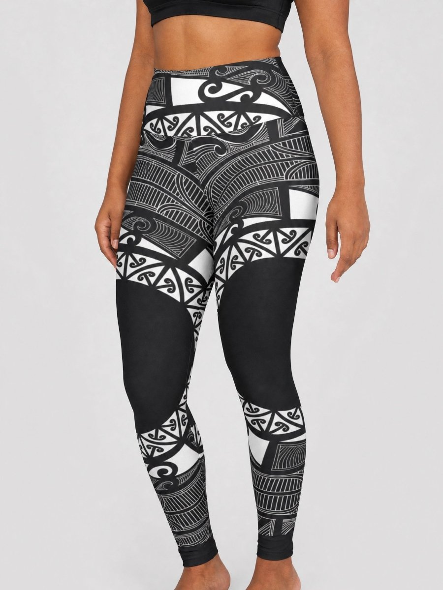IslandRise High-Waisted Leggings - Māori - USA - The Koko Samoa