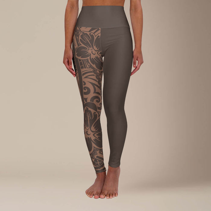 IslandRise High - Waisted Leggings - Mocha Mousse - USA - The Koko Samoa