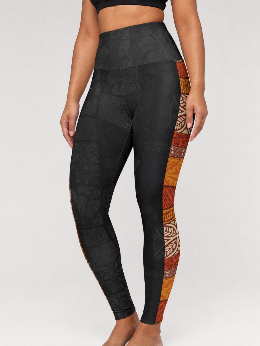 IslandRise High-Waisted Leggings - Sataoa Sunrise - USA - The Koko Samoa