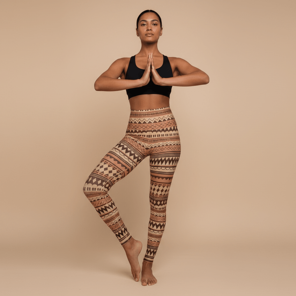 IslandRise High - Waisted Leggings - Siapo Style - USA - The Koko Samoa