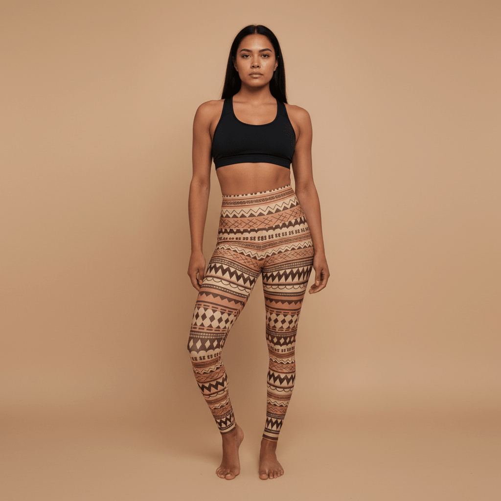 IslandRise High - Waisted Leggings - Siapo Style - USA - The Koko Samoa