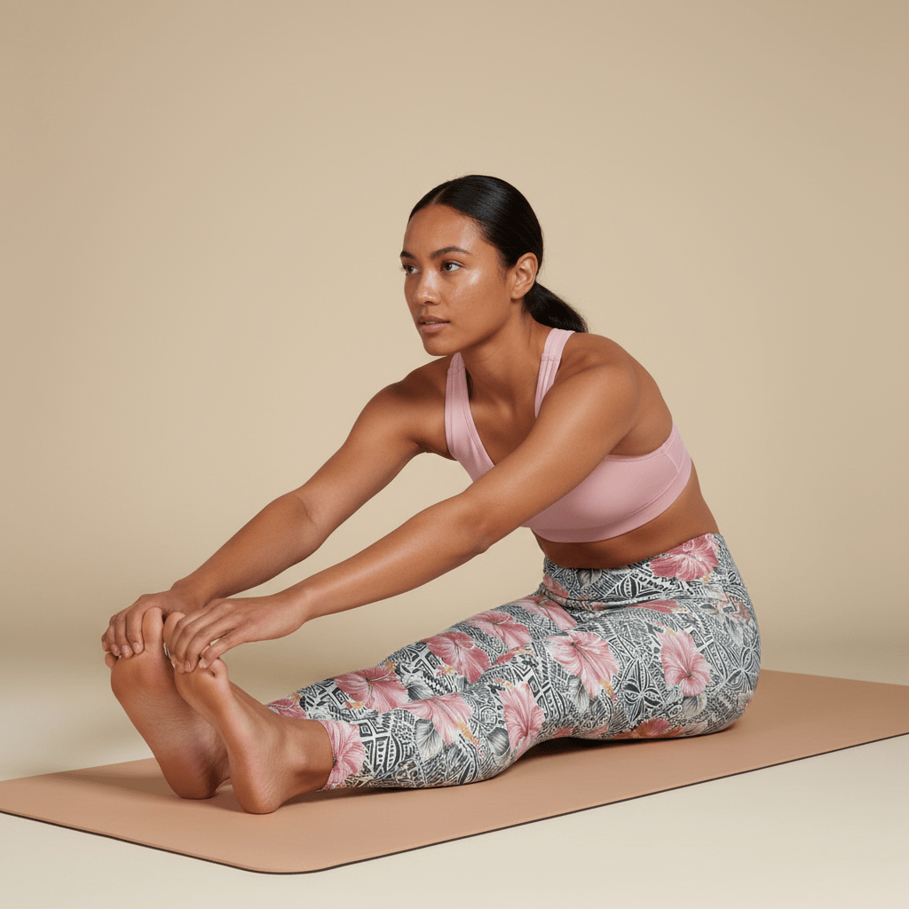 Miami Sublimation IslandRise high-waisted leggings with Solosolo Blooms pattern, featuring vibrant tropical floral design.