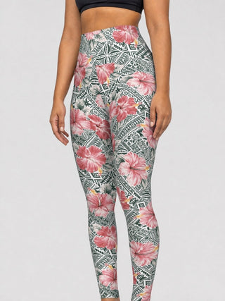 IslandRise High-Waisted Leggings - Solosolo Blooms - USA - The Koko Samoa