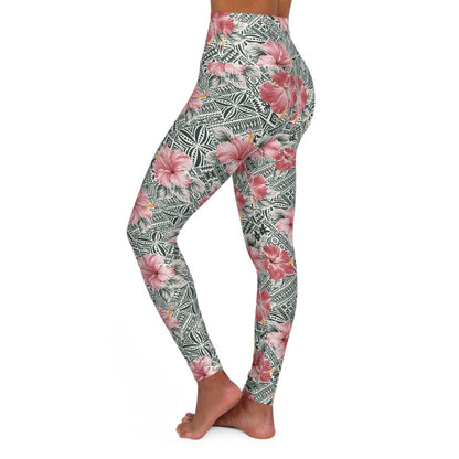IslandRise High Waisted Leggings - Solosolo Blooms - USA - The Koko Samoa