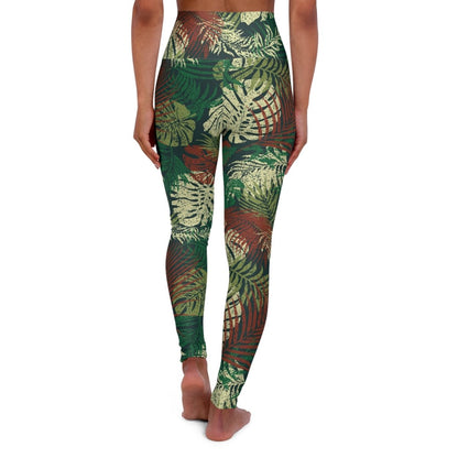IslandRise High Waisted Leggings - Tafatafa Greens - USA - The Koko Samoa