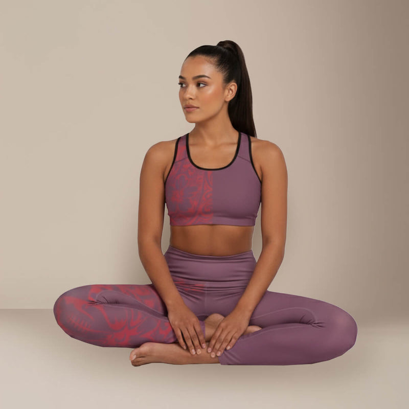 IslandRise High - Waisted Leggings - Winterberry Red - USA - The Koko Samoa