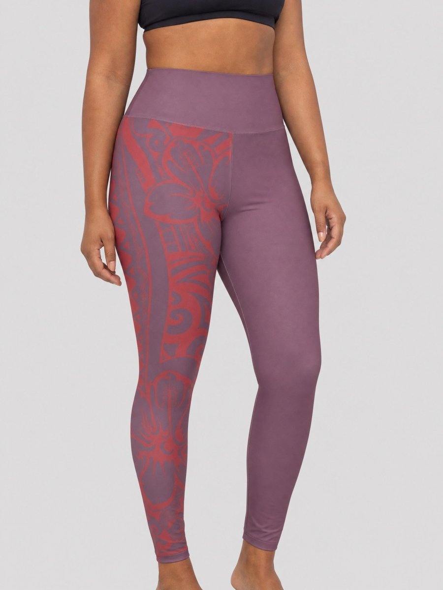 IslandRise High-Waisted Leggings - Winterberry Red - USA - The Koko Samoa