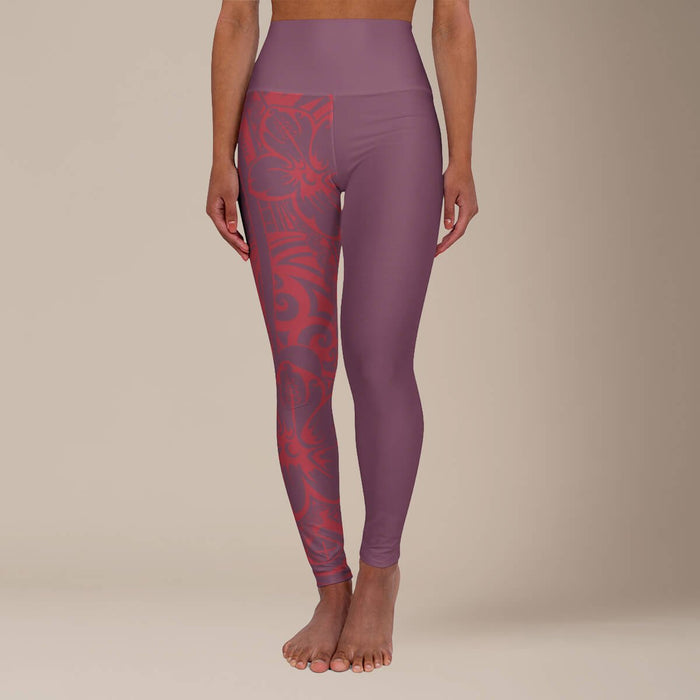 IslandRise High - Waisted Leggings - Winterberry Red - USA - The Koko Samoa