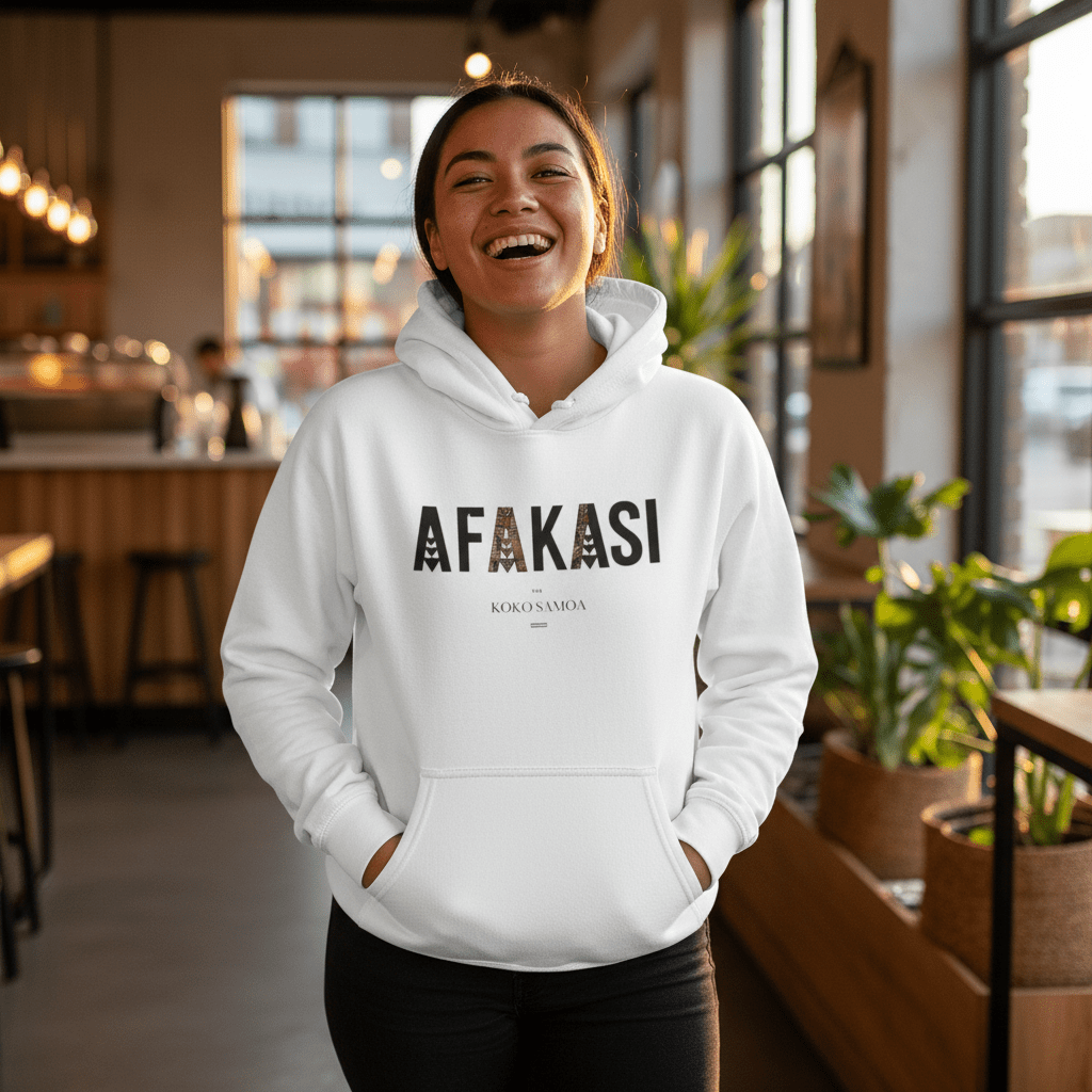 IslandSoft™ Premium Hoodie in XS-XL, Afakasi design by Printify, featuring island-inspired artwork on a comfortable hoodie.