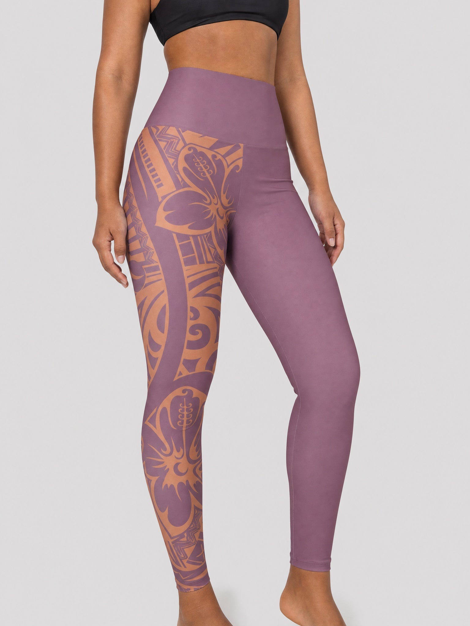 IslandRise High-Waisted Leggings -Bloom Brandied Melon on a light grey studio background